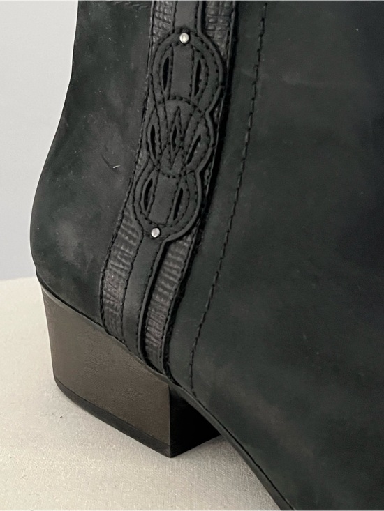 Clarks Shoes - Clarks Black Suede Ankle Boot with Low Block Heel